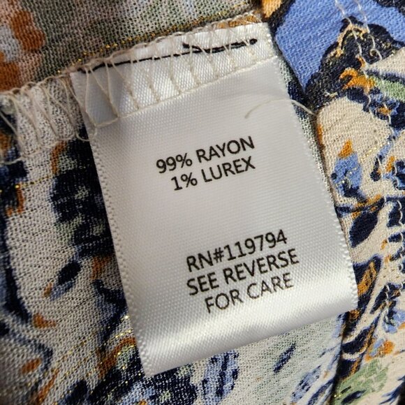 One World Live Let Live Top Womens Size L Large Multicolored Gold Detail New - Picture 9 of 10